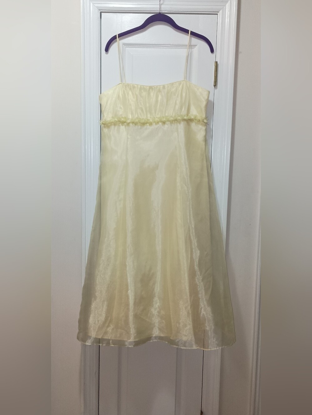 Blondie Nites Y2K Butter Yellow Chiffon A Line Formal Dress Size 15
